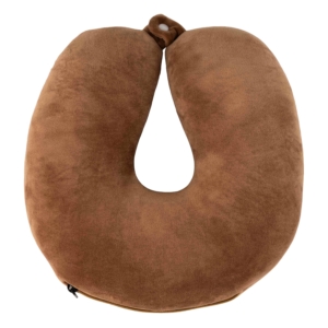Zip & Flip Neck pillow ARDESTO Travel Сute Dog 30х30cm, polystyrene beads, brown