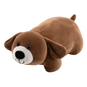 Zip & Flip Neck pillow ARDESTO Travel Сute Dog 30х30cm, polystyrene beads, brown