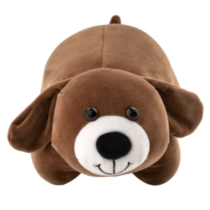 Zip & Flip Neck pillow ARDESTO Travel Сute Dog 30х30cm, polystyrene beads, brown