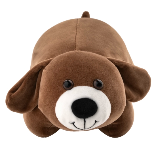 Zip & Flip Neck pillow ARDESTO Travel Сute Dog 30х30cm, polystyrene beads, brown