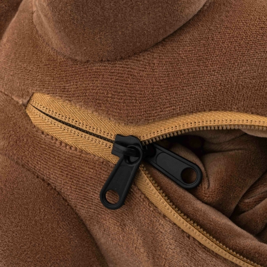 Zip & Flip Neck pillow ARDESTO Travel Сute Dog 30х30cm, polystyrene beads, brown