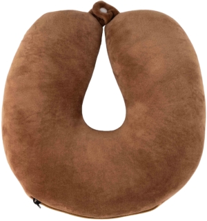 Zip & Flip Neck pillow ARDESTO Travel Сute Dog 30х30cm, polystyrene beads, brown