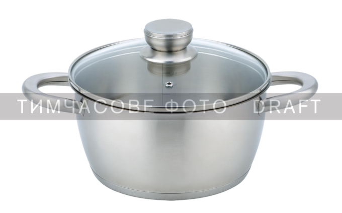 ARDESTO Casserole with glass lid Gemini Lucca, 2.3l, stainless steel