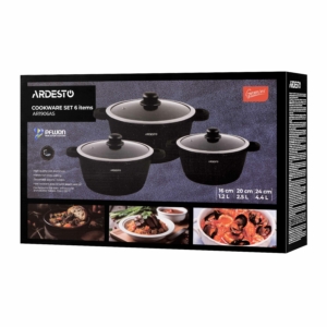 Cookware set ARDESTO Gemini Anzio, 6 pcs, aluminum, black