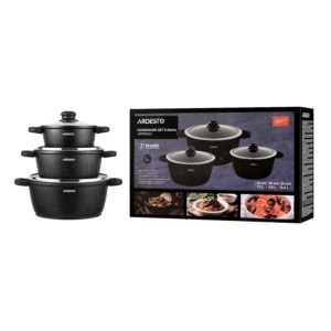 Cookware set ARDESTO Gemini Anzio, 6 pcs, aluminum, black