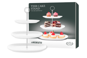 ARDESTO Tier cake stand, 32х32сm, porcelain, white