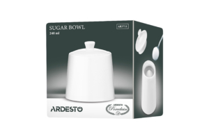 ARDESTO Sugar bowl Imola, 8х8х10.7cm, 240ml, porcelain, white