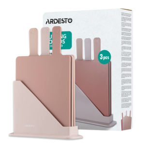 Cutting board set on stand ARDESTO Fresh, 3 pcs, 24.1х33х7.9cm, plastic