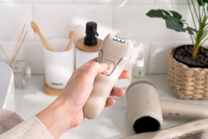 Epilator ARDESTO 2in1 Pearl Cream LESH-Y700PERL, accumul., tweezers.-18, dry, nozzles-2, beige