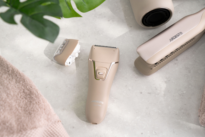 Epilator ARDESTO 2in1 Pearl Cream LESH-Y700PERL, accumul., tweezers.-18, dry, nozzles-2, beige