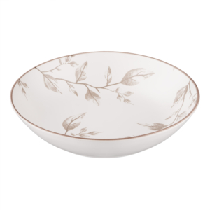 Soup plate ARDESTO Asti 790ml, 20.2cm, ceramic, white-beige