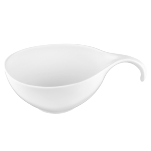 Salad bowl with handle ARDESTO 360ml, porcelain, white