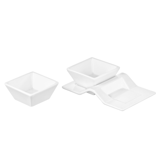 Set for snack ARDESTO, 3pcs, porcelain, white