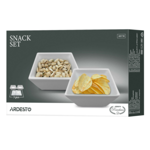 Set for snack ARDESTO, 3pcs, porcelain, white