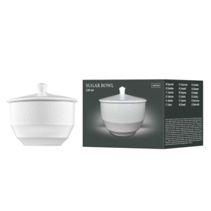 Sugar bowl ARDESTO Ancona 10х9.2cm, 220ml, porcelain, white