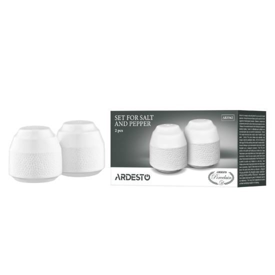 Набор для соли и перца ARDESTO Ancona, 2 предмета, 5.4х5.5см, фарфор, белый