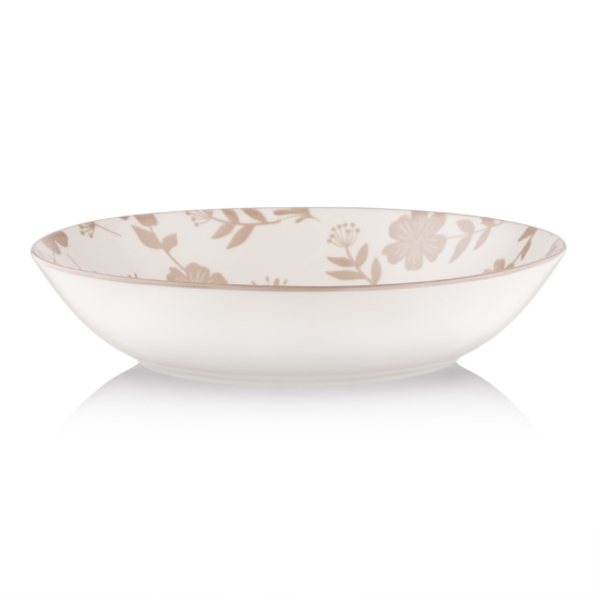 Soup plate ARDESTO Ravenna 790ml, 20cm, porcelain, white-beige