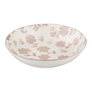 Soup plate ARDESTO Ravenna 790ml, 20cm, porcelain, white-beige