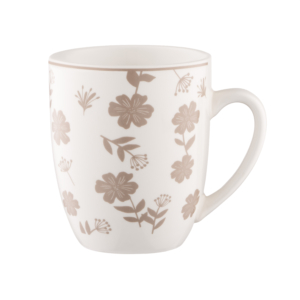 Set of mugs ARDESTO Ravenna 4pcs, 360ml, porcelain, white-beige