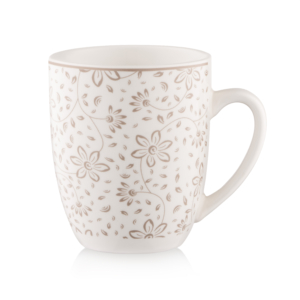 Set of mugs ARDESTO Ravenna 4pcs, 360ml, porcelain, white-beige