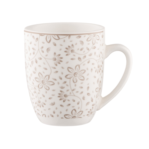 Set of mugs ARDESTO Ravenna 4pcs, 360ml, porcelain, white-beige
