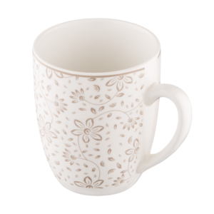 Set of mugs ARDESTO Ravenna 4pcs, 360ml, porcelain, white-beige