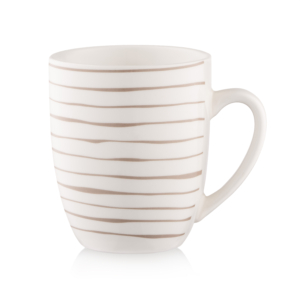 Set of mugs ARDESTO Ravenna 4pcs, 360ml, porcelain, white-beige