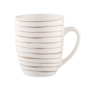 Set of mugs ARDESTO Ravenna 4pcs, 360ml, porcelain, white-beige
