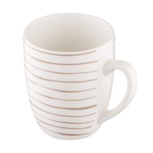 Set of mugs ARDESTO Ravenna 4pcs, 360ml, porcelain, white-beige