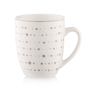 Set of mugs ARDESTO Ravenna 4pcs, 360ml, porcelain, white-beige