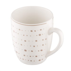 Set of mugs ARDESTO Ravenna 4pcs, 360ml, porcelain, white-beige
