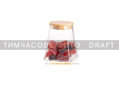 Jar ARDESTO Midori 510ml, glass, bamboo, cone, transparent