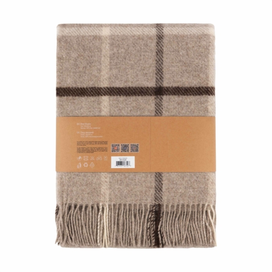 Плед ARDESTO Leonardo Alpina, 140×200 см, 100% шерсть, бежевый