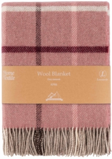 Плед ARDESTO Leonardo Alpina, 140×200 см, 100% шерсть, розовый