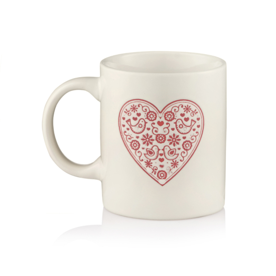 Mug ARDESTO Heart, 320ml, ceramic, white
