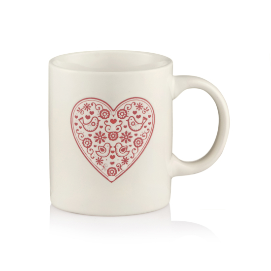 Mug ARDESTO Heart, 320ml, ceramic, white