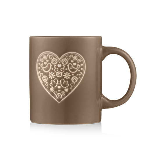 Чашка ARDESTO Heart, 320мл, кераміка, сірий