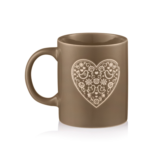 Чашка ARDESTO Heart, 320мл, кераміка, сірий