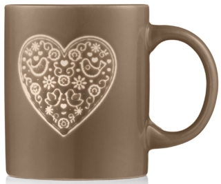 Mug ARDESTO Heart, 320ml, ceramic, gray