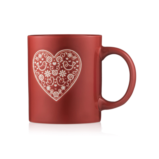 Mug ARDESTO Heart, 320ml, ceramic, red