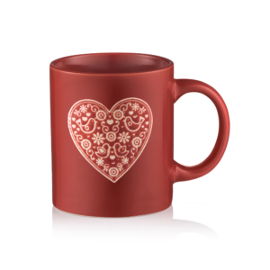 Mug ARDESTO Heart, 320ml, ceramic, red