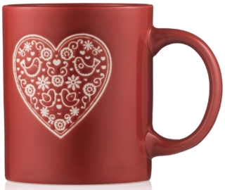 Mug ARDESTO Heart, 320ml, ceramic, red