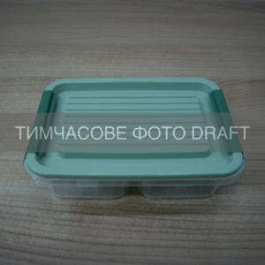 Two-section food storage container ARDESTO Fresh 2×0.25l, plastic, rectangular, green