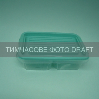 Two-section food storage container ARDESTO Fresh 2×0.25l, plastic, rectangular, blue