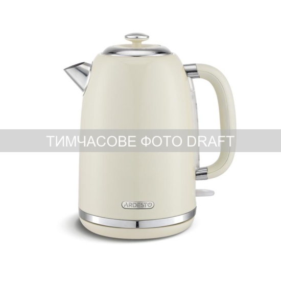 Электрочайник ARDESTO 1.8л, Strix, металл, бежевый глянцевый