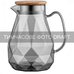 Pitcher with lid ARDESTO Graphite 1500ml, borosilicate glass, bamboo, stainless steel, grey