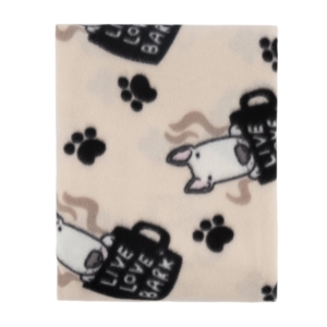 Fleece blanket ARDESTO 130x160cm, 100% polyester, dogs, beige