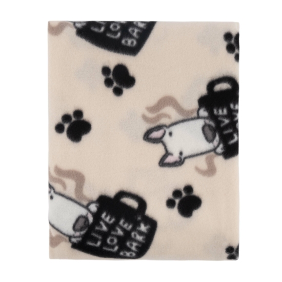 Fleece blanket ARDESTO 130x160cm, 100% polyester, dogs, beige