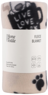 Плед ARDESTO Fleece 130×160см, 100% полиэстер, собачки, бежевый