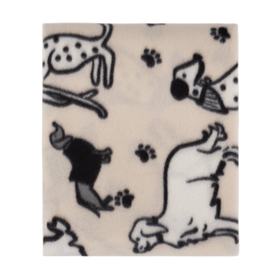 Fleece blanket ARDESTO 130x160cm, 100% polyester, dogs, grey